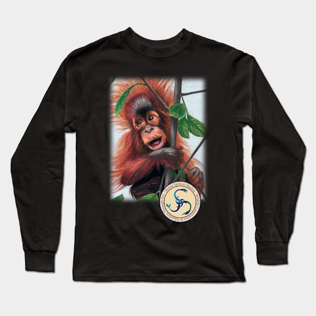 Baby Orangutan Long Sleeve T-Shirt by Sherrie Spencer Studios